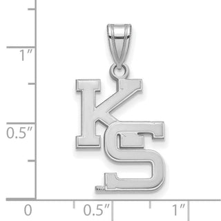 14k White Gold LogoArt Kansas State University K-S Large Pendant
