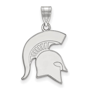 14k White Gold LogoArt Michigan State University Spartan Large Pendant 4W046MIS