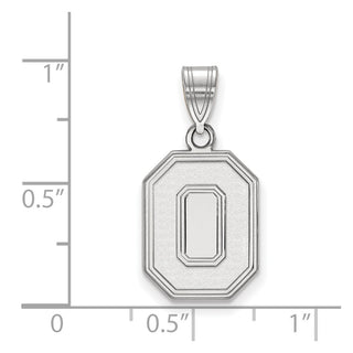 Sterling Silver Rhodium-plated LogoArt The Ohio State University Letter O Medium Pendant