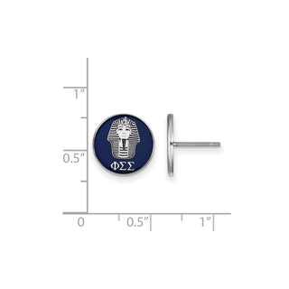 Sterling Silver Rhodium-plated LogoArt Phi Sigma Sigma Sorority Symbol Color Enamel Post Earrings SS046PSS