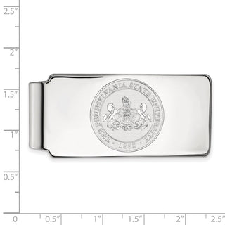 Sterling Silver Rhodium-plated LogoArt Penn State University Crest Money Clip