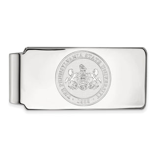 Sterling Silver Rhodium-plated LogoArt Penn State University Crest Money Clip