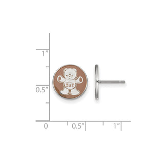 Sterling Silver Rhodium-plated LogoArt Sigma Delta Tau Sorority Symbol Color Enamel Post Earrings SS046SDT
