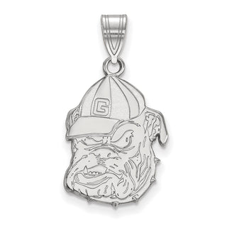 14k White Gold LogoArt University of Georgia Bulldog Large Pendant 4W046UGA