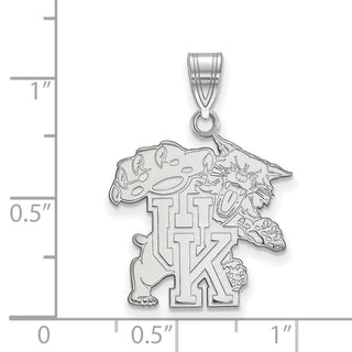 10k White Gold LogoArt University of Kentucky U-K Wildcat Large Pendant