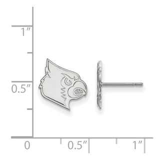 14k White Gold LogoArt University of Louisville Cardinal Small Post Earrings