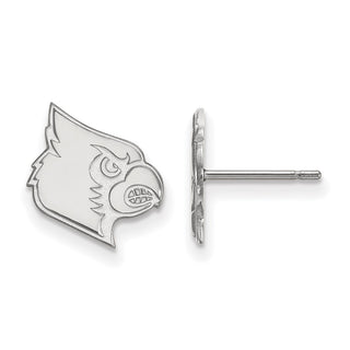 14k White Gold LogoArt University of Louisville Cardinal Small Post Earrings