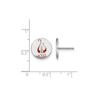 Sterling Silver Rhodium-plated LogoArt Alpha Chi Omega Sorority Symbol Color Enamel Post Earrings SS047ACO