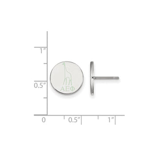 Sterling Silver Rhodium-plated LogoArt Alpha Epsilon Phi Sorority Symbol Color Enamel Post Earrings SS047AEP