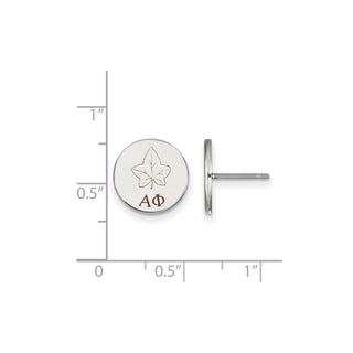 Sterling Silver Rhodium-plated LogoArt Alpha Phi Sorority Symbol Color Enamel Post Earrings SS047APH