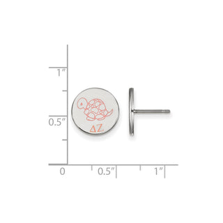 Sterling Silver Rhodium-plated LogoArt Delta Zeta Sorority Symbol Color Enamel Post Earrings SS047DZ