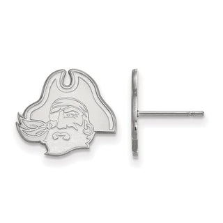 14k White Gold LogoArt East Carolina University Pirate Small Post Earrings 4W047ECU