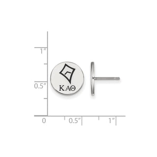 Sterling Silver Rhodium-plated LogoArt Kappa Alpha Theta Sorority Symbol Color Enamel Post Earrings SS047KAT