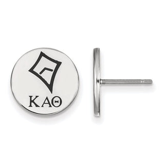 Sterling Silver Rhodium-plated LogoArt Kappa Alpha Theta Sorority Symbol Color Enamel Post Earrings SS047KAT
