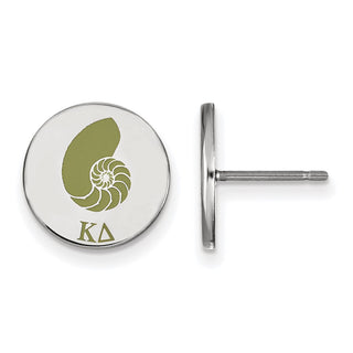 Sterling Silver Rhodium-plated LogoArt Kappa Delta Sorority Symbol Color Enamel Post Earrings SS047KD