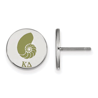 Sterling Silver Rhodium-plated LogoArt Kappa Delta Sorority Symbol Color Enamel Post Earrings SS047KD