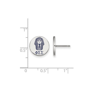 Sterling Silver Rhodium-plated LogoArt Phi Sigma Sigma Sorority Symbol Color Enamel Post Earrings SS047PSS