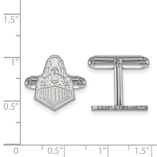 Sterling Silver Rhodium-plated LogoArt Purdue University Boilermakers Train Logo Cuff Links