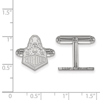 Sterling Silver Rhodium-plated LogoArt Purdue University Boilermakers Train Logo Cuff Links
