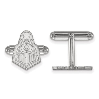 Sterling Silver Rhodium-plated LogoArt Purdue University Boilermakers Train Logo Cuff Links