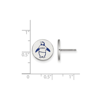 Sterling Silver Rhodium-plated LogoArt Theta Phi Alpha Sorority Symbol Color Enamel Post Earrings SS047TPA
