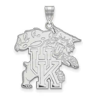 14k White Gold LogoArt University of Kentucky U-K Wildcat Extra Large Pendant
