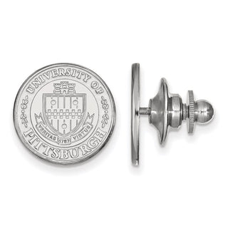 Sterling Silver Rhodium-plated LogoArt University of Pittsburgh Crest Lapel Pin