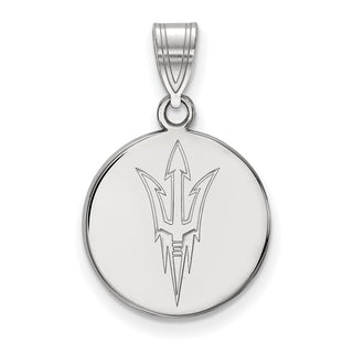 10k White Gold LogoArt Arizona State University Pitchfork Medium Disc Pendant