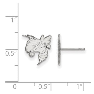 10k White Gold LogoArt Georgia Institute of Technology Yellow Jacket Small Post Earrings