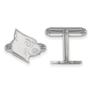 Sterling Silver Rhodium-plated LogoArt University of Louisville Cardinal Cuff Links