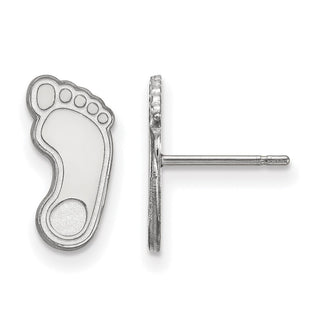 Sterling Silver Rhodium-plated LogoArt University of North Carolina Tar Heel Small Post Earrings