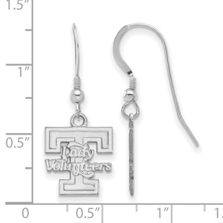 Sterling Silver Rhodium-plated LogoArt University of Tennessee Lady Volunteers Small Dangle Wire Earrings