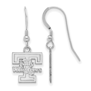 Sterling Silver Rhodium-plated LogoArt University of Tennessee Lady Volunteers Small Dangle Wire Earrings