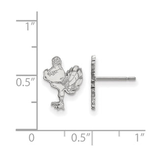 14k White Gold LogoArt Virginia Tech HokieBird Small Post Earrings