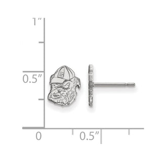 Sterling Silver Rhodium-plated LogoArt University of Georgia Bulldog Extra Small Post Earrings SS049UGA