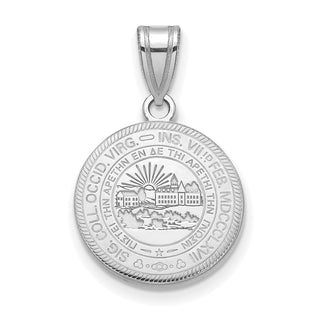 Sterling Silver Rhodium-plated LogoArt West Virginia University Medium Crest Pendant