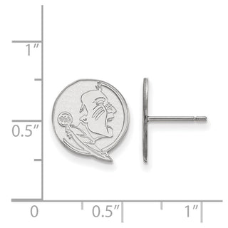 Sterling Silver Rhodium-plated LogoArt Florida State University Seminole Small Post Earrings