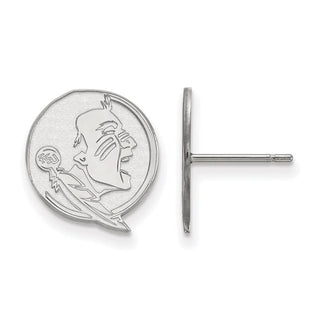 14k White Gold LogoArt Florida State University Seminole Small Post Earrings