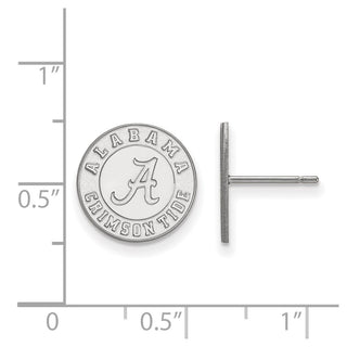 Sterling Silver Rhodium-plated LogoArt University of Alabama Crimson Tide Small Post Earrings