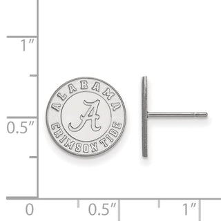 Sterling Silver Rhodium-plated LogoArt University of Alabama Crimson Tide Small Post Earrings