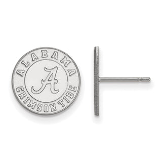Sterling Silver Rhodium-plated LogoArt University of Alabama Crimson Tide Small Post Earrings