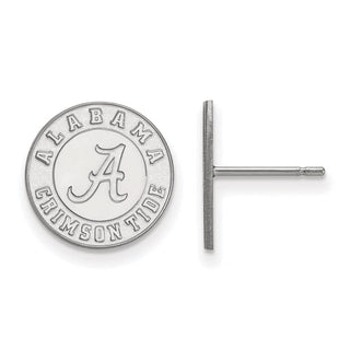 Sterling Silver Rhodium-plated LogoArt University of Alabama Crimson Tide Small Post Earrings