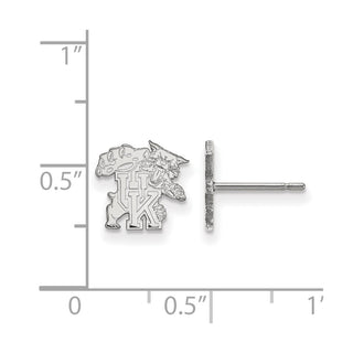 Sterling Silver Rhodium-plated LogoArt University of Kentucky U-K Wildcat Extra Small Post Earrings