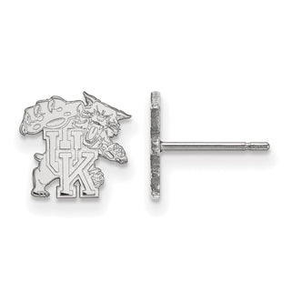14k White Gold LogoArt University of Kentucky U-K Wildcat Extra Small Post Earrings