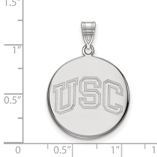 10k White Gold LogoArt University of Southern California U-S-C Large Disc Pendant