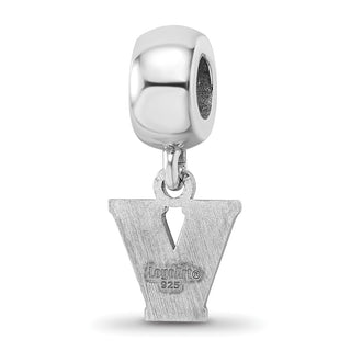 Sterling Silver Rhodium-plated LogoArt Villanova University Letter V Extra Small Dangle Bead Charm