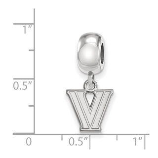 Sterling Silver Rhodium-plated LogoArt Villanova University Letter V Extra Small Dangle Bead Charm