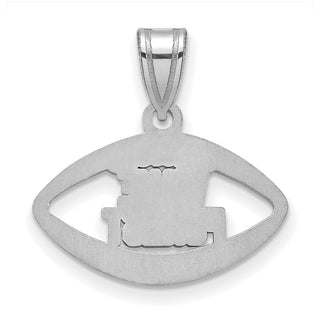 Sterling Silver Rhodium-plated LogoArt Wake Forest University W-F Deacon Football Pendant