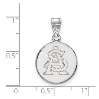 10k White Gold LogoArt Arizona State University A-S Medium Disc Pendant
