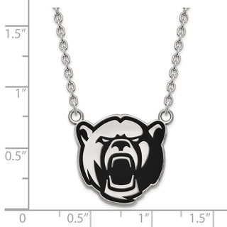 Sterling Silver Rhodium-plated LogoArt Baylor University Large Enameled Pendant 18 inch Necklace